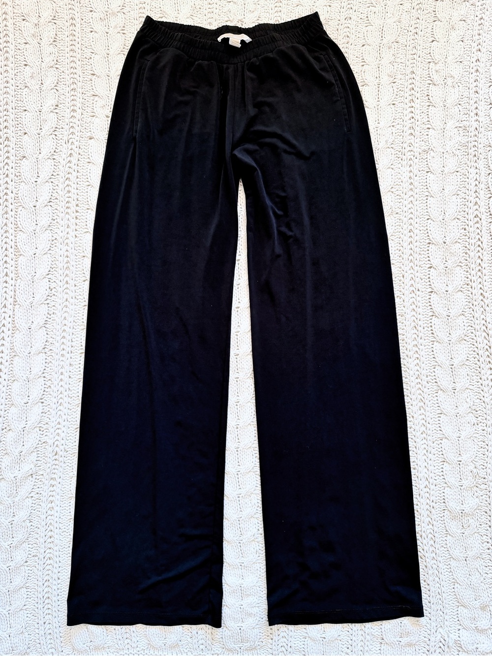 Michael Kors Black Wide Leg Pull On Pants Size Small Stretch Knit